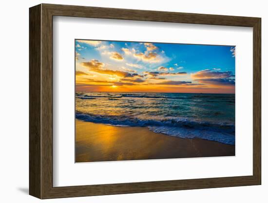 Dubai Sea and Beach, Beautiful Sunset at the Beach-bloodua-Framed Photographic Print