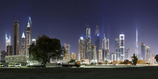 Dubai Skyline At Night Dubai Marina United Arab Emirates Photographic Print Axel Schmies Art Com