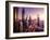 Dubai Skyline in Sunset Time, United Arab Emirates-Iakov Kalinin-Framed Photographic Print