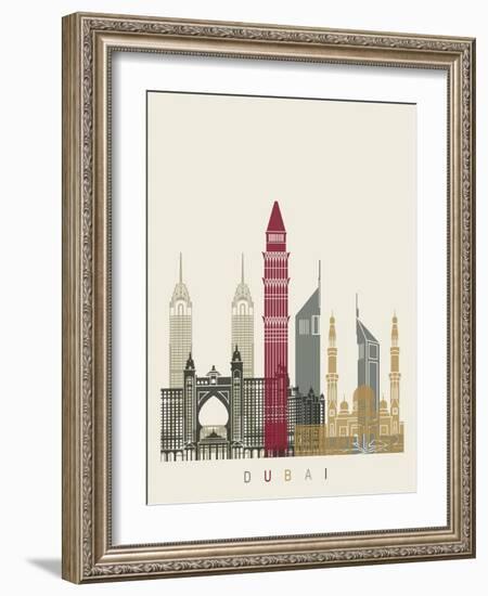 Dubai Skyline Poster-paulrommer-Framed Art Print