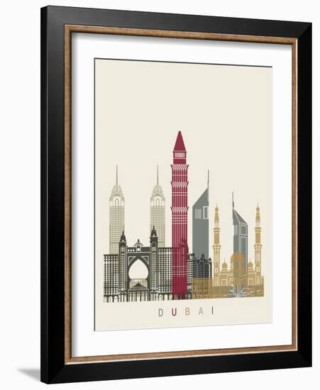 Dubai Skyline Poster-paulrommer-Framed Art Print