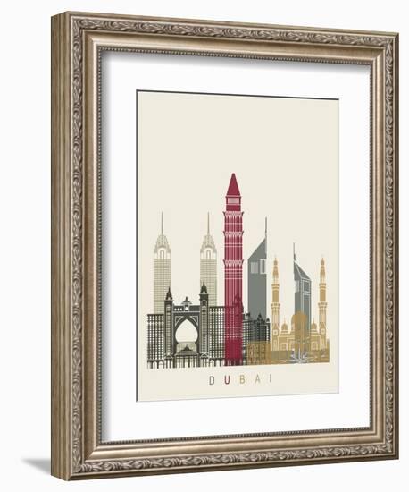 Dubai Skyline Poster-paulrommer-Framed Premium Giclee Print