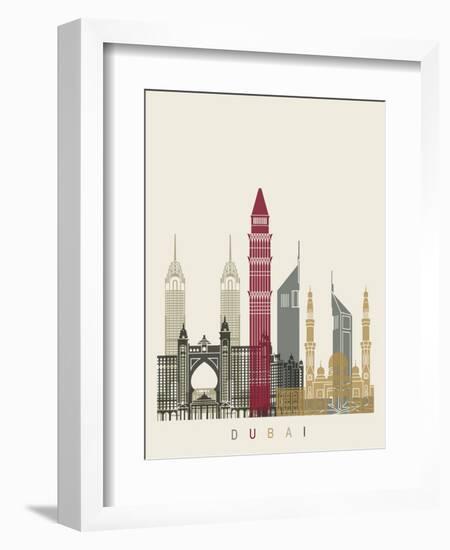 Dubai Skyline Poster-paulrommer-Framed Premium Giclee Print