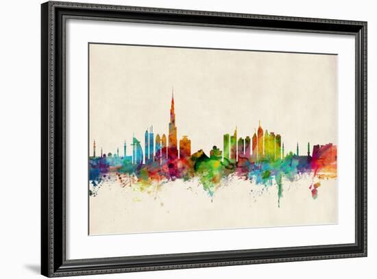Dubai Skyline-Michael Tompsett-Framed Art Print