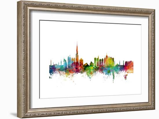 Dubai Skyline-Michael Tompsett-Framed Art Print