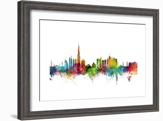 Dubai Skyline-Michael Tompsett-Framed Art Print