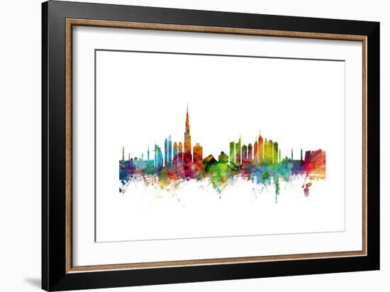 Dubai Skyline-Michael Tompsett-Framed Art Print