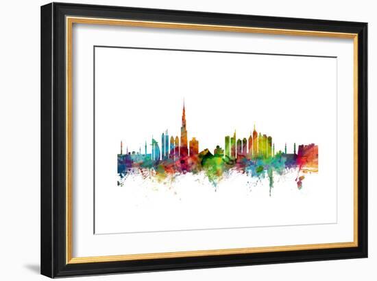 Dubai Skyline-Michael Tompsett-Framed Art Print