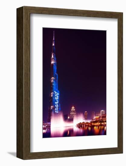 Dubai UAE - Burj Khalifa by Night-Philippe HUGONNARD-Framed Photographic Print