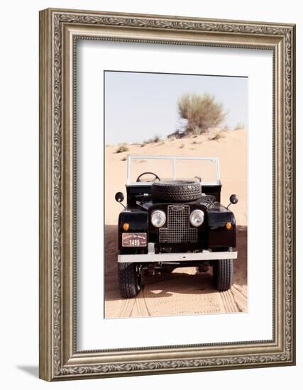 Dubai UAE - Classic Black Land Rover-Philippe HUGONNARD-Framed Photographic Print