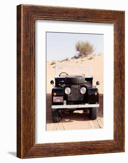 Dubai UAE - Classic Black Land Rover-Philippe HUGONNARD-Framed Photographic Print