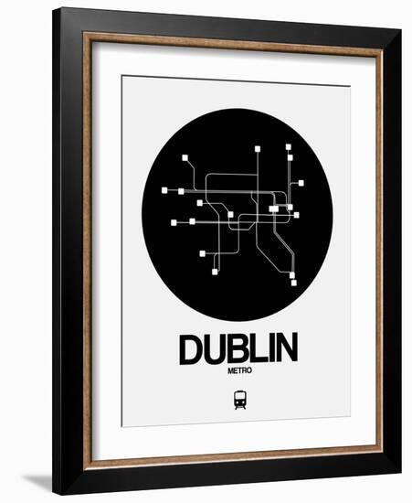 Dublin Black Subway Map-NaxArt-Framed Art Print