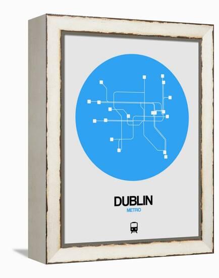 Dublin Blue Subway Map-NaxArt-Framed Stretched Canvas