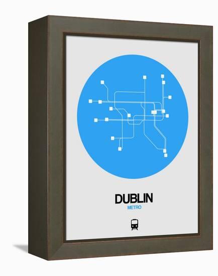 Dublin Blue Subway Map-NaxArt-Framed Stretched Canvas
