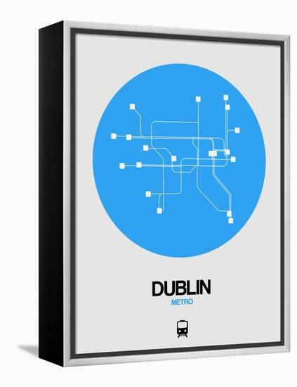 Dublin Blue Subway Map-NaxArt-Framed Stretched Canvas