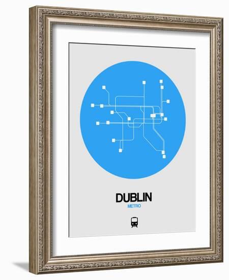 Dublin Blue Subway Map-NaxArt-Framed Art Print