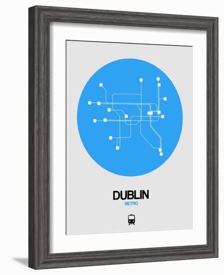 Dublin Blue Subway Map-NaxArt-Framed Art Print