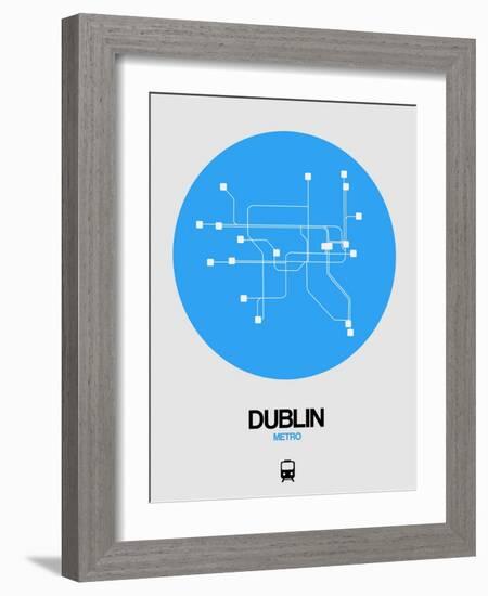 Dublin Blue Subway Map-NaxArt-Framed Art Print