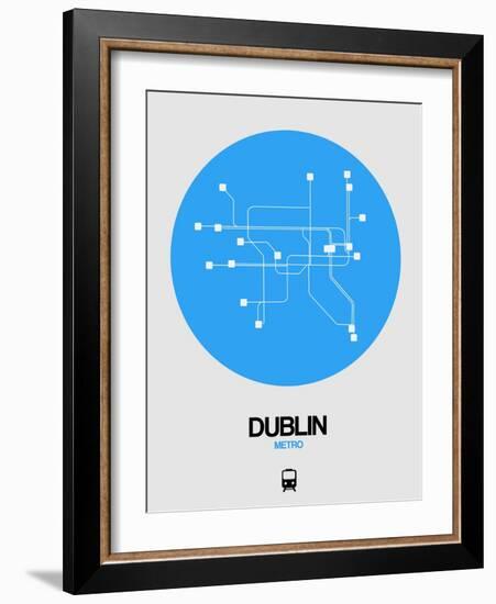 Dublin Blue Subway Map-NaxArt-Framed Art Print