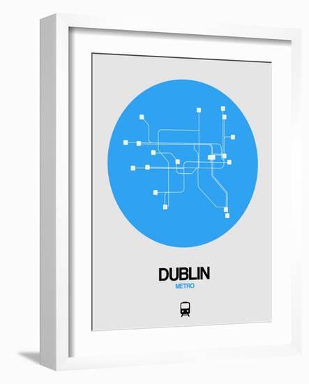 Dublin Blue Subway Map-NaxArt-Framed Art Print