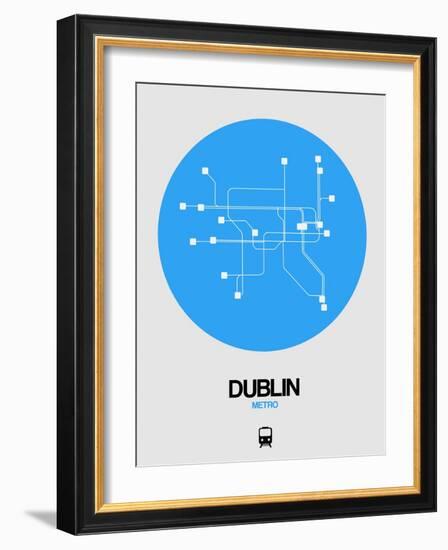 Dublin Blue Subway Map-NaxArt-Framed Art Print