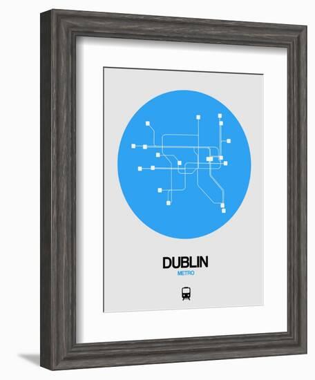 Dublin Blue Subway Map-NaxArt-Framed Art Print