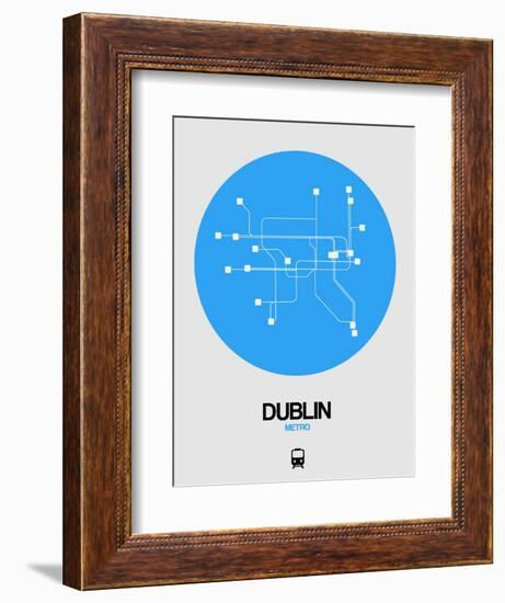 Dublin Blue Subway Map-NaxArt-Framed Art Print