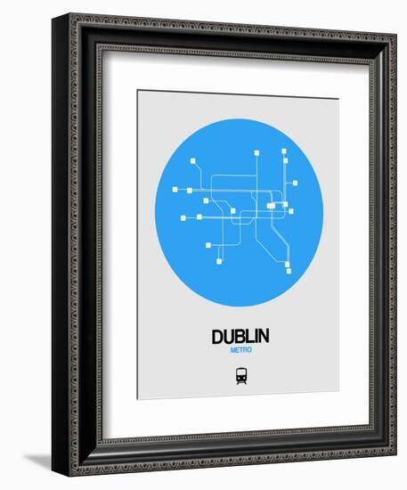 Dublin Blue Subway Map-NaxArt-Framed Art Print