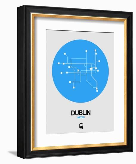 Dublin Blue Subway Map-NaxArt-Framed Art Print