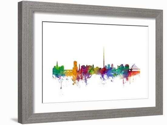 Dublin Ireland Skyline-Michael Tompsett-Framed Art Print