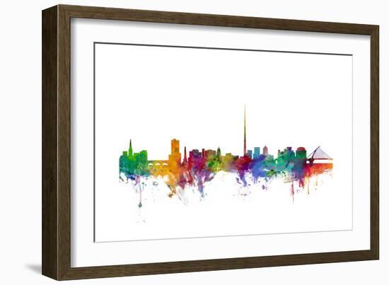 Dublin Ireland Skyline-Michael Tompsett-Framed Art Print