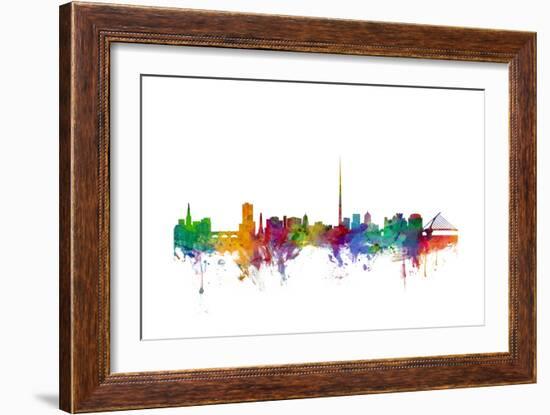 Dublin Ireland Skyline-Michael Tompsett-Framed Art Print