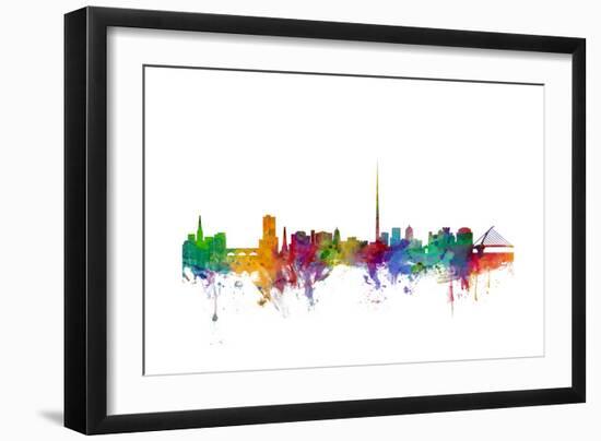 Dublin Ireland Skyline-Michael Tompsett-Framed Art Print