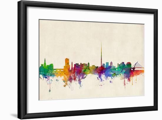 Dublin Ireland Skyline-Michael Tompsett-Framed Art Print