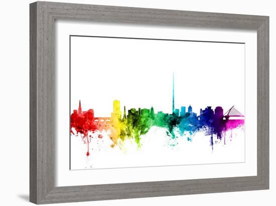 Dublin Ireland Skyline-Michael Tompsett-Framed Art Print