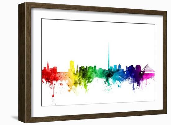 Dublin Ireland Skyline-Michael Tompsett-Framed Art Print