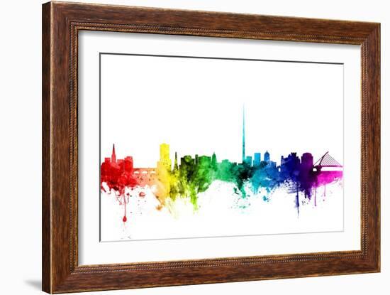 Dublin Ireland Skyline-Michael Tompsett-Framed Art Print