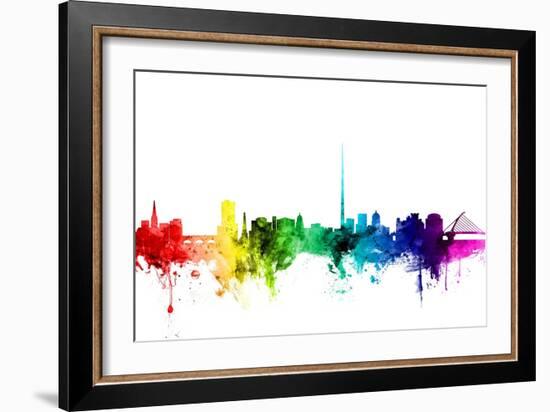 Dublin Ireland Skyline-Michael Tompsett-Framed Art Print