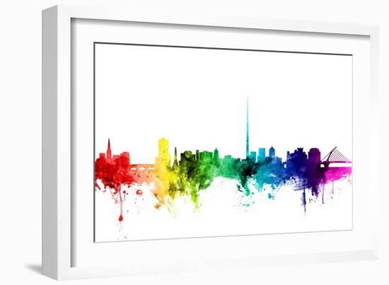 Dublin Ireland Skyline-Michael Tompsett-Framed Art Print