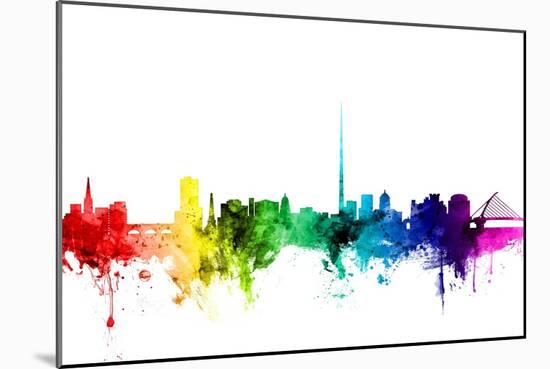 Dublin Ireland Skyline-Michael Tompsett-Mounted Art Print