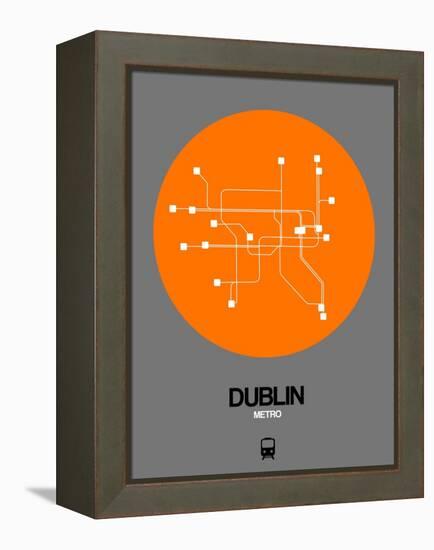 Dublin Orange Subway Map-NaxArt-Framed Stretched Canvas