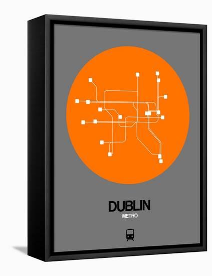 Dublin Orange Subway Map-NaxArt-Framed Stretched Canvas