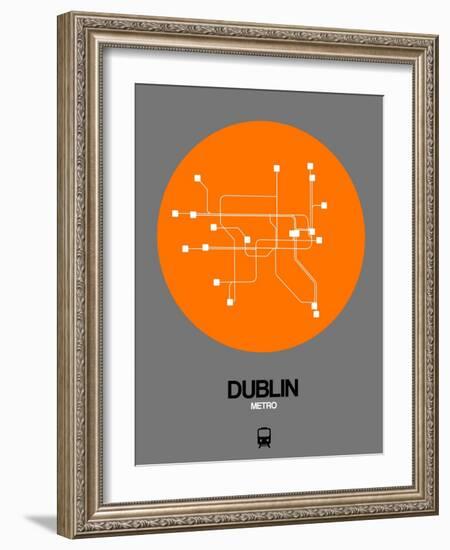 Dublin Orange Subway Map-NaxArt-Framed Art Print