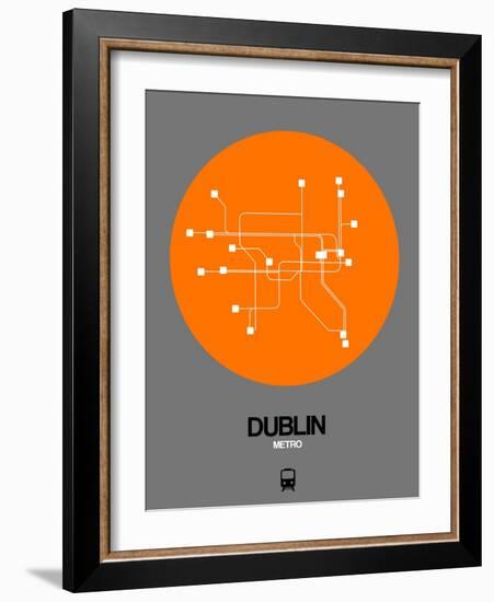 Dublin Orange Subway Map-NaxArt-Framed Art Print