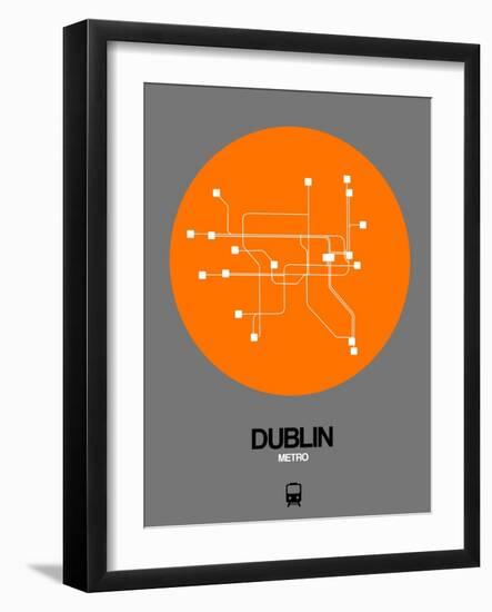 Dublin Orange Subway Map-NaxArt-Framed Art Print