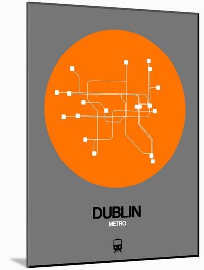 Dublin Orange Subway Map-NaxArt-Mounted Art Print