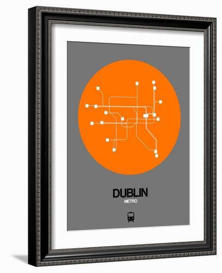 Dublin Orange Subway Map-NaxArt-Framed Art Print