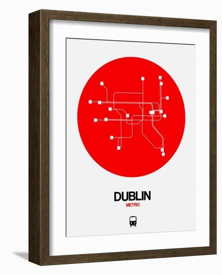 Dublin Red Subway Map-NaxArt-Framed Art Print