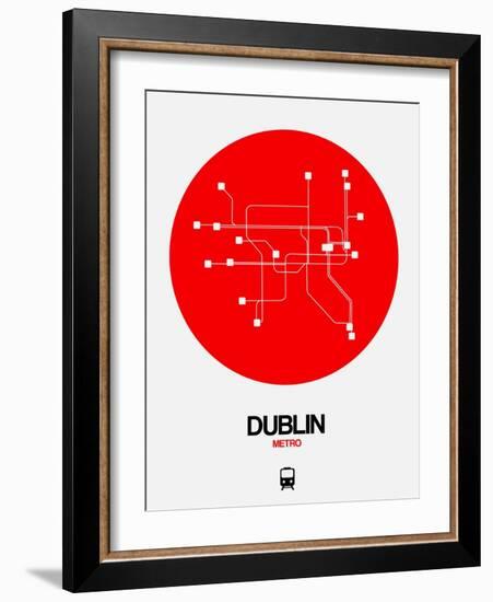 Dublin Red Subway Map-NaxArt-Framed Art Print
