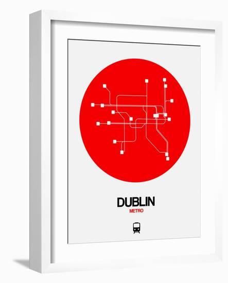 Dublin Red Subway Map-NaxArt-Framed Art Print